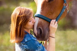 Girl thankful for horse Classic equine Equipment