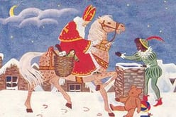 christmas sinterklass and white horse