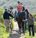 Hikers and horses on trail MARIN INDEPENDENT JOURNAL